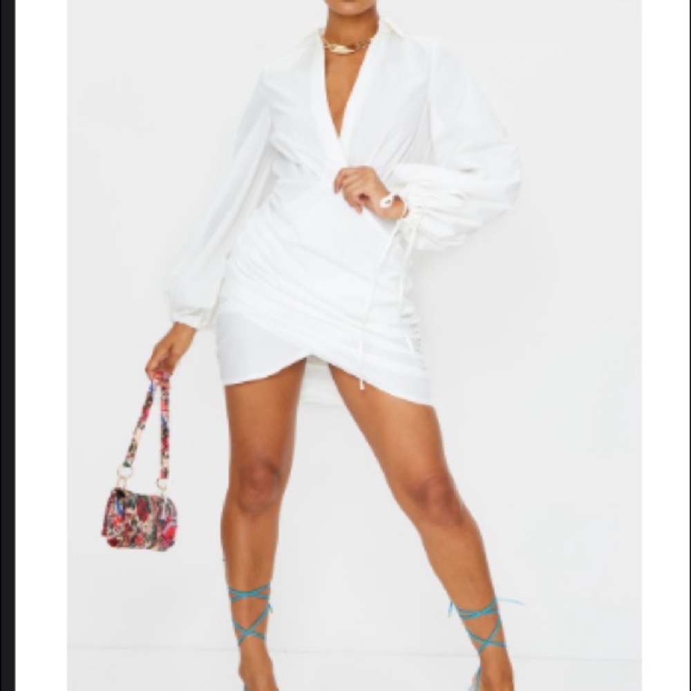 White wrap dress
